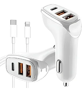 Carregador Veicular Turbo 38W 3 Saídas Anatel