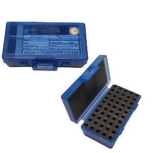 Caixa Porta Munição para 50 Cartuchos Cal.380/9MM/22 azul – Shotgun