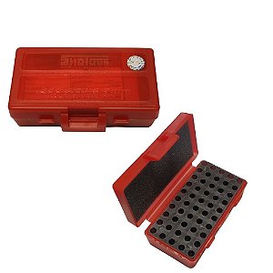 Caixa Porta Munição para 50 Cartuchos Cal.380/9MM/22 Vermelho – Shotgun