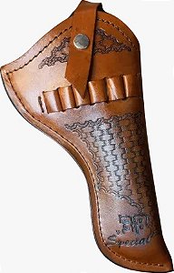 Coldre Revólver .38 Cano 6" Externo Balaio Calibre Telha
