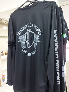 Camiseta manga longa defendi transporte de valores M/G/GG