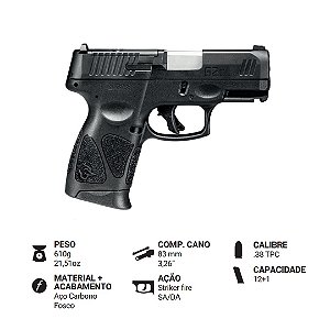 PISTOLA G2C .38TPC 2X12T CAFO BLACK