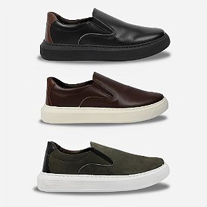 Tenis Authentic Shoes Slip On Couro CR147