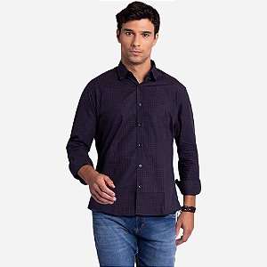 Camisa Social Docthos Slim Xadrez Algodao Egipcio 549676