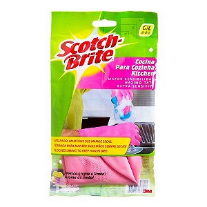 LUVA LATEX COZINHA ROSA (SCOTCH BRITE) TAM. G