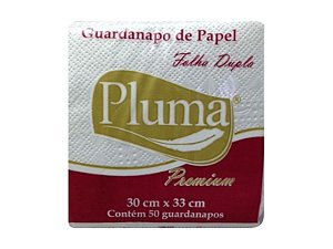 GUARDANAPO (PLUMA) PREMIUM F. DUPLA 33X33 G PCT C/50fls