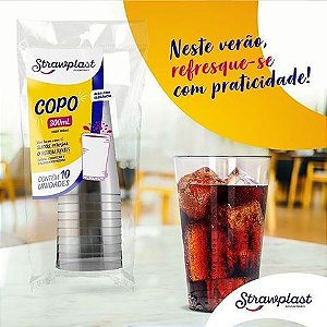 COPO DESC. 300ML ACRILICO (CPC-0300 STRAWPLAST) PCT C/ 10UN