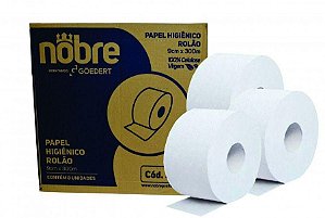 PAPEL HIG. ROLÃO 100% CELULOSE fardo C/8un X 300mts (NOBRE)