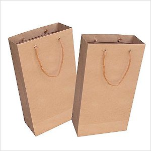 SACOLA PAPEL SOS KRAFT LISA (2 GARRAFAS) (C/10un)