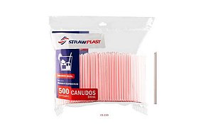 CANUDO DRINK VERMELHO/BRANCO (STRAWPLAST) CX C/ 8pct X 500un (4000un)