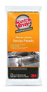 ESPONJA FIBRA SERVIÇO PESADO 3M (SCOTCH BRITE) 110X225 (CX C/56pct)