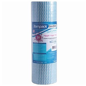 PANO MULTIUSO ROLO 25mts X 30cm (35g) (BOMPACK) AZUL