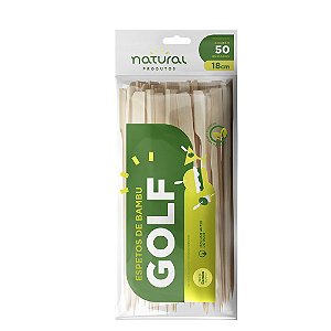 ESPETO DE BAMBU GOLF 18CM (PCT C/ 50 UN) - NATURAL