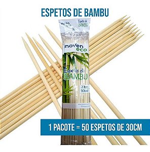 ESPETO DE BAMBU 30CM (INOVEN) C/50UN