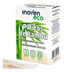 PALITO DENTE BAMBU SACHET PLASTICO (CX C/ 1000un) - INOVEN
