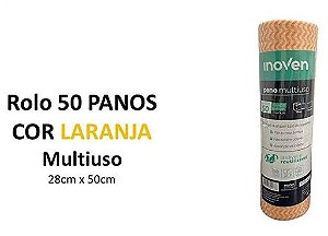 PANO MULTIUSO ROLO 25mts X 28cm (INOVEN) LARANJA