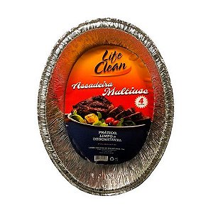 ASSADEIRA DE ALUMINIO OVAL 4Lts (LIFE CLEAN)