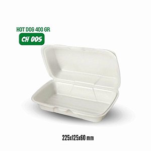 LANCHEIRA ISOPOR HOT DOG TAMPA ACOPLADA (CH-005-COPOBRAS) 800ml CX C/200un