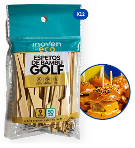 ESPETO DE BAMBU GOLF 9CM (PCT C/ 50 UN) - INOVEN