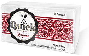 GUARDANAPO (QUICK ROYALE) RETANGULAR F. DUPLA 40X40 (C/25fls) CX C/ 36pct