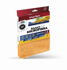 PANO MICROFIBRA 40cmX40cm C/ 2und - INOVEN (laranja)