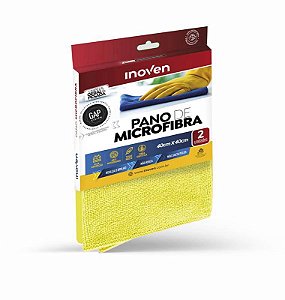 PANO MICROFIBRA 40cmX40cm C/ 2und - INOVEN (amarelo)