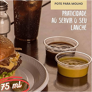 POTE MOLHEIRA 75 ML TRANSP. LISO (P-03) PCT C/ 50UN (COPAZA)