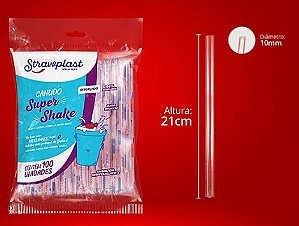 CANUDO SUPER SHAKE SACHE PCT C/100un (CS-327 STRAWPLAST)