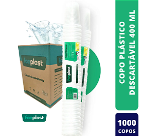 COPO DESC. 400ml PS TRANSP. (FONPLAST) CX C/1000un