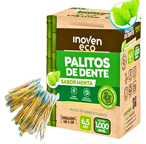 PALITO DENTE BAMBU MENTOLADO SACHET (CX C/ 1000) - INOVEN
