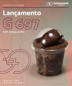 COPO PET CRISTAL 60ml TAMPA BOLHA (G 697) PCT C/ 20un - GALVANOTEK