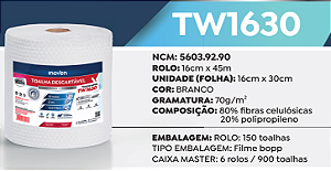 PANO MULTIUSO ROLO 16CM X 30CM C/150 (WIPER TW1630) BRANCO - INOVEN