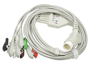 Cabo ECG 05 vias garras IEC, Philips compatível.