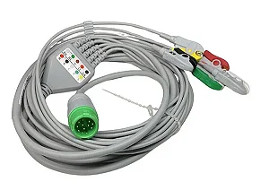 Cabo ECG 05 vias garras IEC, Contec compatível.