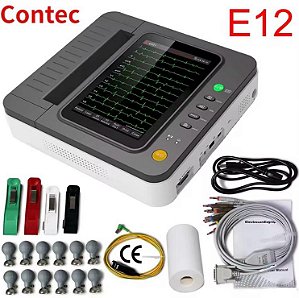 Eletrocardiógrafo E12 Contec nacionalizado com Assist técnica permanente