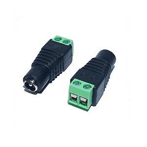 Conector Plug P4 Fêmea com Borne CFTV