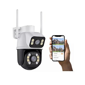 Câmera Wifi Speed Dome Lente Dupla 1080p Ptz 360º Externa