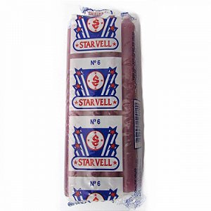 Vela Palito Tradicional N6 14cm (Pacote com 8) - Roxa