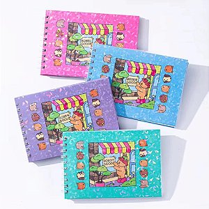 Livro de Colorir 48 paginas Caderno Espiral capa dura com Desenhos cor de rosa