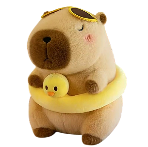 Pelúcia Capivara com boia de piscina 25 cm