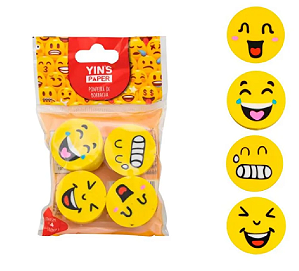 Borracha Ponteira Carinhas - 4UN