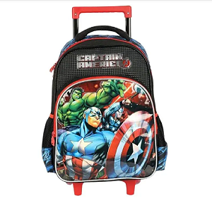 Mochila de Rodinhas Capitão América Azul IC41642AG Luxcel