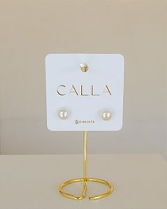 BRINCO FIXO PEROLA COGUMELO GRANDE NO OURO