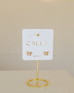 BRINCO BORBOLETA CRAVEJADO ZIRCONIA MULTICOLOR NO OURO