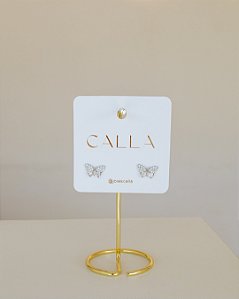 BRINCO DE BORBOLETA CRAVEJADA NA PRATA