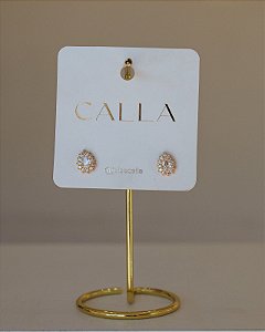 BRINCO GOTINHA CRAVEJADA NO OURO