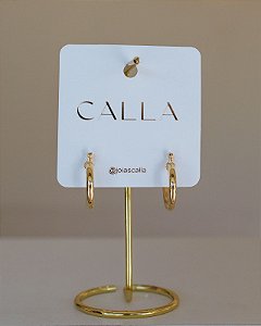 BRINCO DE ARGOLA TUBO FECHO ITALIANO NO OURO