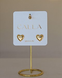 BRINCO CORAÇÃO LISO ABOLEADO NO OURO