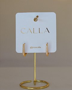 BRINCO DE ARGOLA TRIANGULAR CRAV G NO OURO