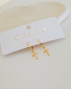 BRINCO ARGOLINHA CRUZ NO OURO